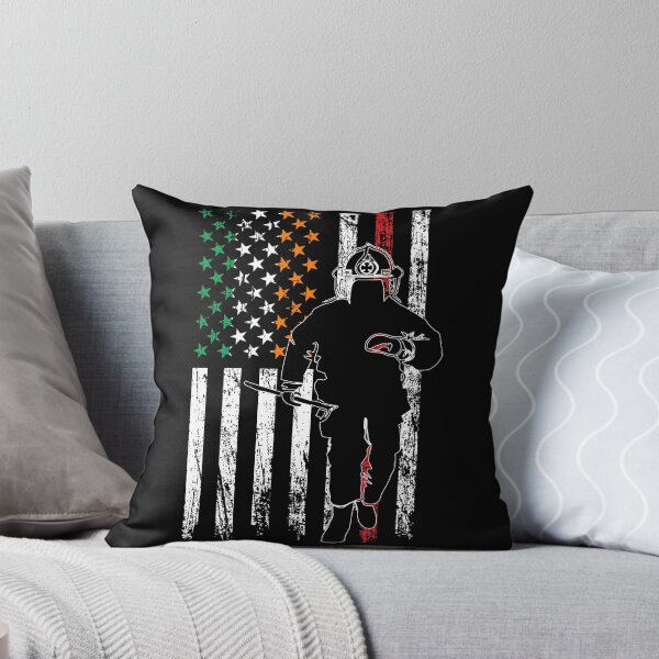 Item preview, Firefighter St. Patrick's Day Thin Red Line Shamrock Irish American Flag designed and sold by mrsmitful.
