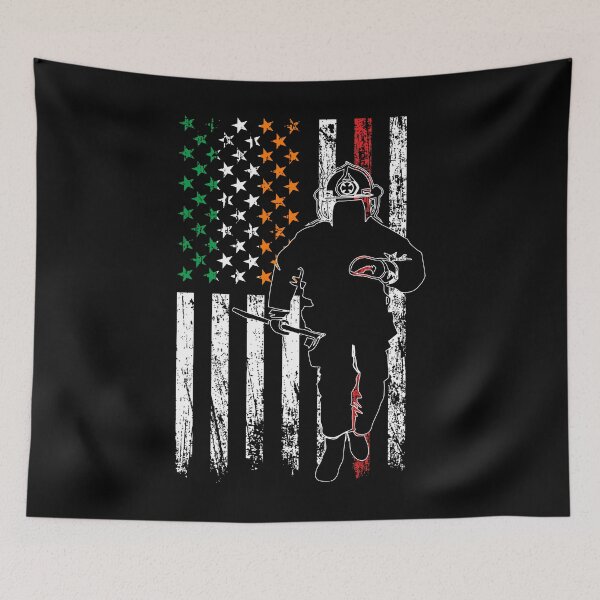 Item preview, Firefighter St. Patrick's Day Thin Red Line Shamrock Irish American Flag designed and sold by mrsmitful.