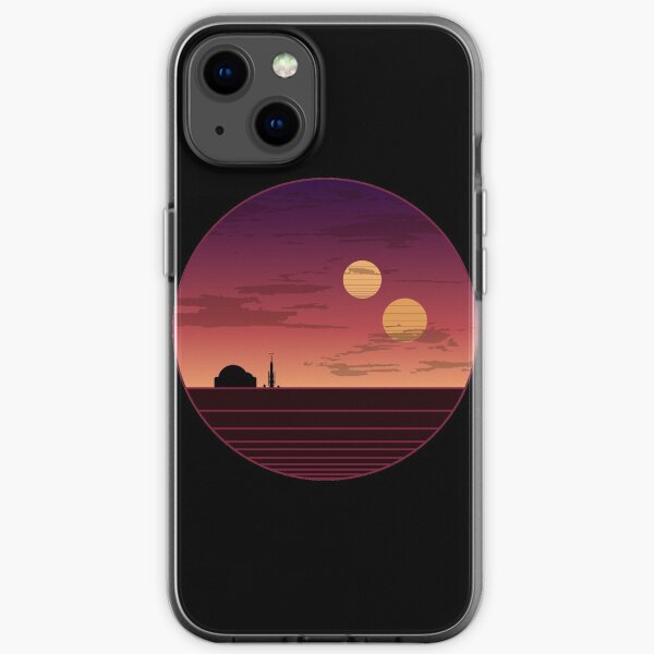 Le coucher de soleil binaire Coque souple iPhone
