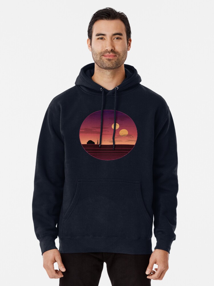 Thumbnail 1 of 5, Pullover Hoodie, The Binary Sunset designed and sold by DavidDentAM.