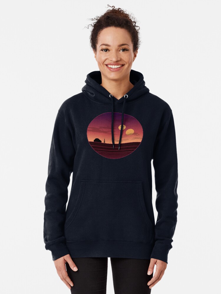 Thumbnail 2 of 5, Pullover Hoodie, The Binary Sunset designed and sold by DavidDentAM.