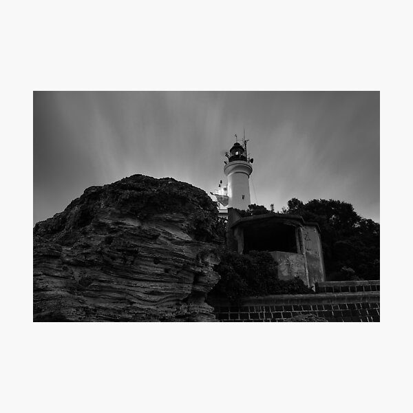Item preview, Pre Dawn at Point Lonsdale Lighthouse in Black and White designed and sold by JasonGreen.
