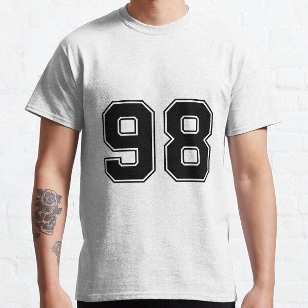 98 American Football Classic Vintage Sport Jersey Number in black number on  white background for american football, baseball or basketball Sticker for  Sale by Marcin Adrian