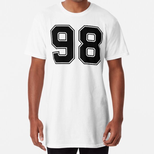 98 American Football Classic Vintage Sport Jersey Number in black number on  white background for american football, baseball or basketball Sticker for  Sale by Marcin Adrian