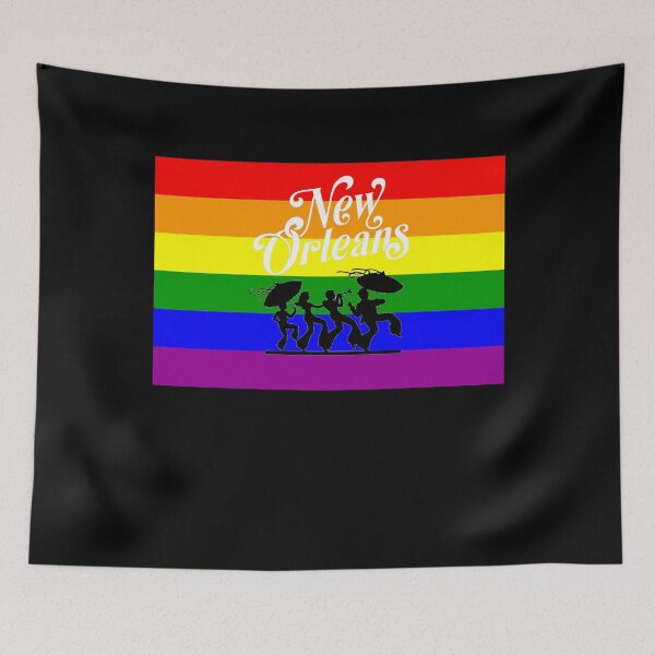 Item preview, New Orleans Gay Pride Shirt - New Orleans LGBT Rainbow Flag Shirt - New Orleans Louisiana Gay Pride - Second Line Parade designed and sold by Galvanized.