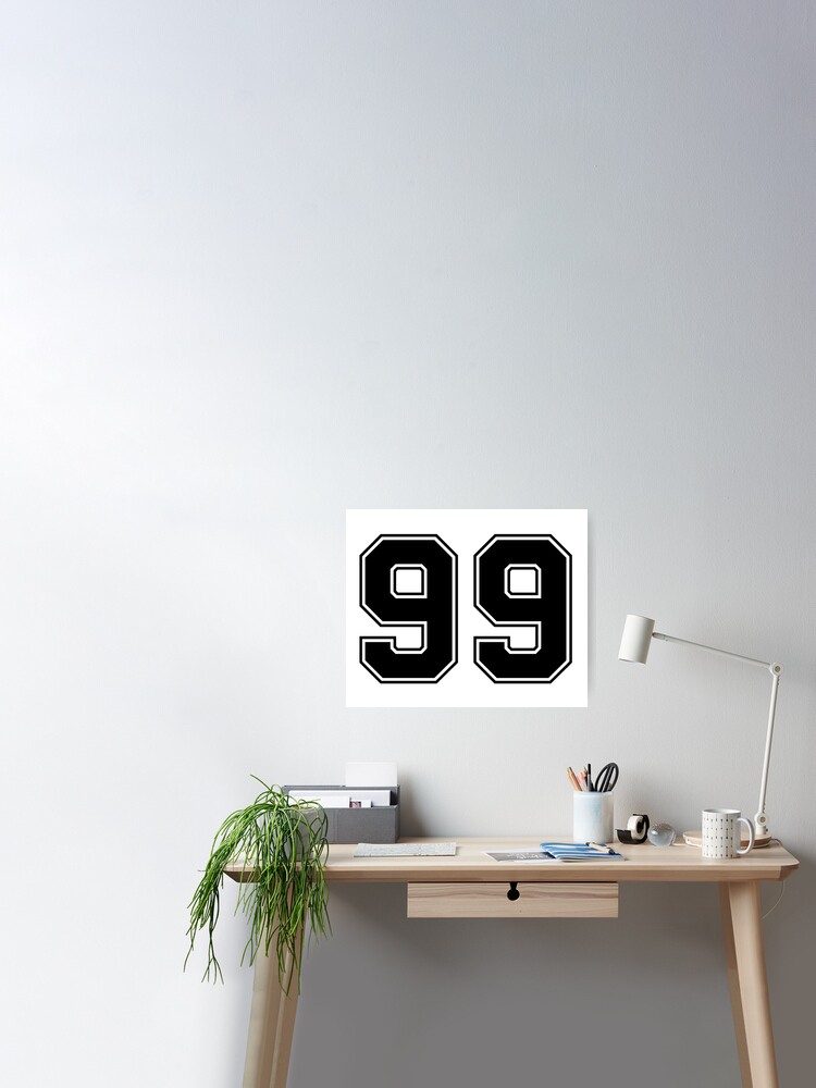 99 American Football Classic Vintage Sport Jersey Number in black number on  white background for american football, baseball or basketball | Sticker