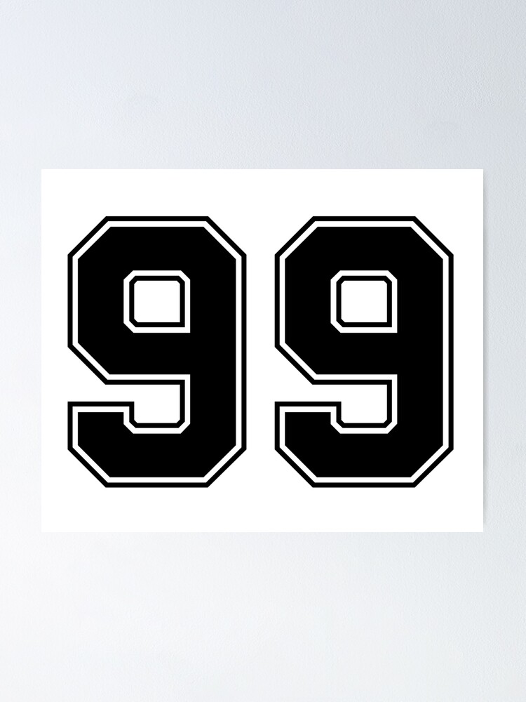 99 American Football Classic Vintage Sport Jersey Number in black number on  white background for american football, baseball or basketball | Sticker