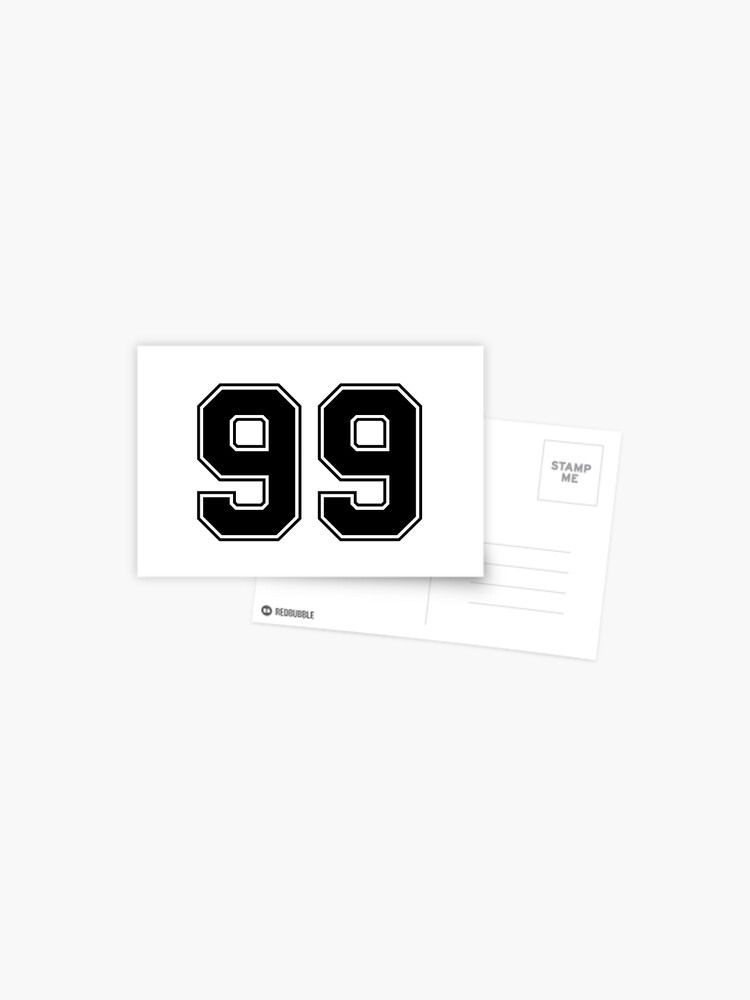 99 American Football Classic Vintage Sport Jersey Number in black number on  white background for american football, baseball or basketball | Sticker