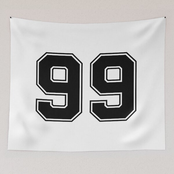 Item preview, 99 American Football Classic Vintage Sport Jersey Number in black number on white background for american football, baseball or basketball designed and sold by Marcin Adrian.