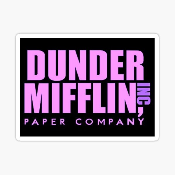 Pink Dunder Mifflin Logo Sticker for Sale by emeliaa1