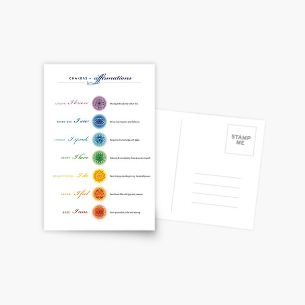 Item preview, Chakras + affirmations designed and sold by RedCloudDesign.