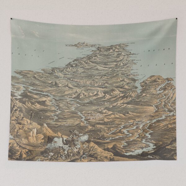 Item preview, Vintage Pictorial Map of India from Himalayas (1857) designed and sold by BravuraMedia.