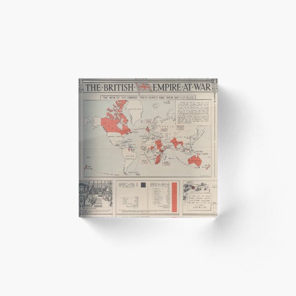 Vintage British Empire World Map (1916) Acrylic Block