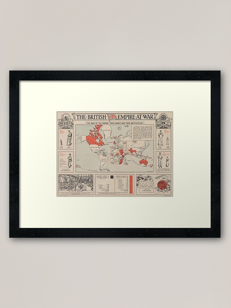 Alternate view of Vintage British Empire World Map (1916) Framed Art Print