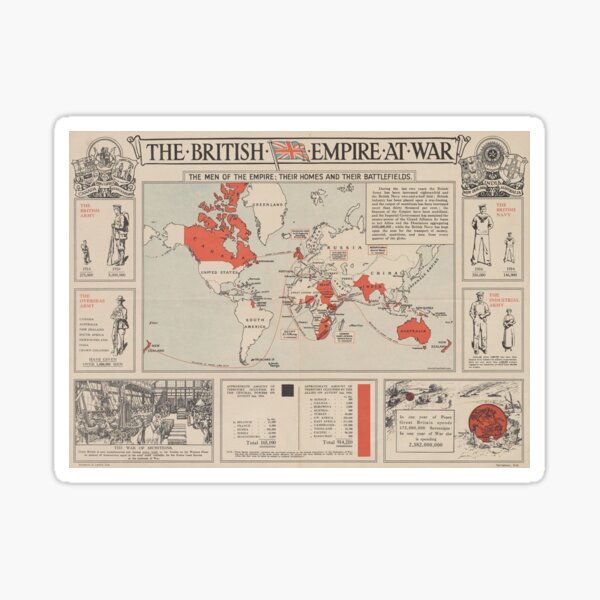 Vintage British Empire World Map (1916) Sticker