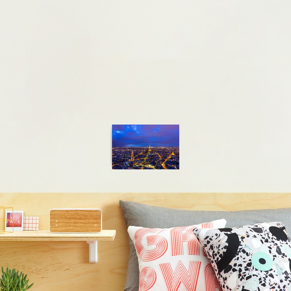 Paris Skyline at Night Photographic Print