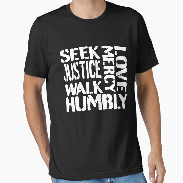 Vista previa del artículo con la obra «Buscar justicia amor misericordia caminar humildemente», diseñado y vendido por Claire Cooper.