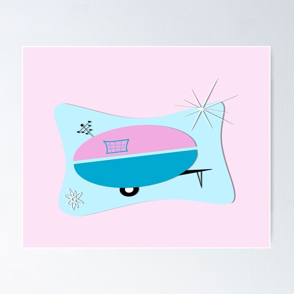 Item preview, Pink Aqua Atomic Space Age Camper designed and sold by Patricia Montgomery.