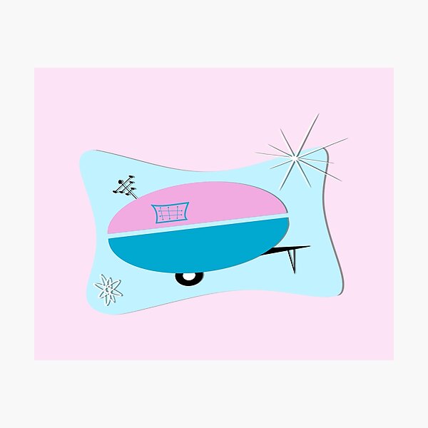 Item preview, Pink Aqua Atomic Space Age Camper designed and sold by Patricia Montgomery.