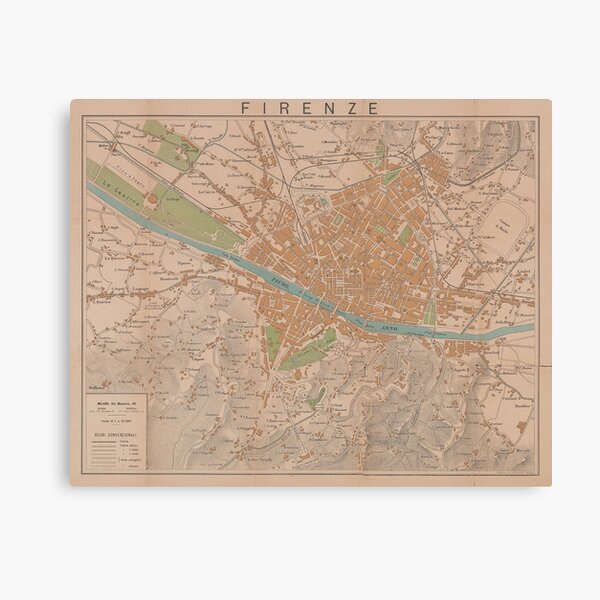 Item preview, Vintage Map of Florence Italy (1910) designed and sold by BravuraMedia.