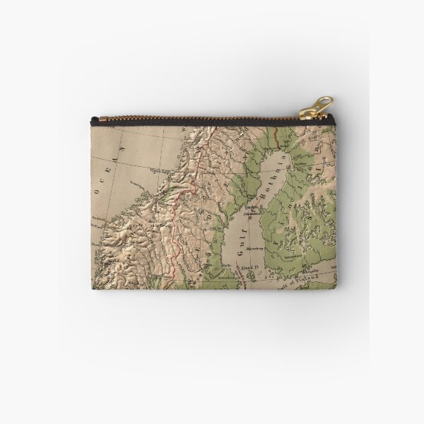 Item preview, Vintage Physical Map of Norway and Sweden (1880) designed and sold by BravuraMedia.