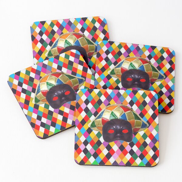 Item preview, HARLEQUIN MASK AND COLORFUL RHOMBI Venetian Carnival Mardi Gras Masks designed and sold by BulganLumini.