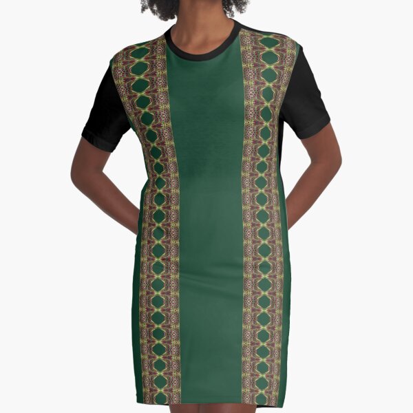 Ancient Traditional Motif (Two Line) Graphic T-Shirt Dress