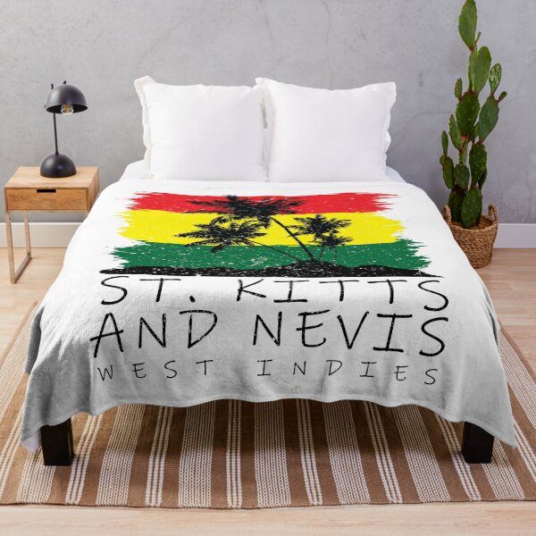 Item preview, St. Kitts and Nevis National Colours in Background of Palm silhouette designed and sold by IdentiTee Studios.
