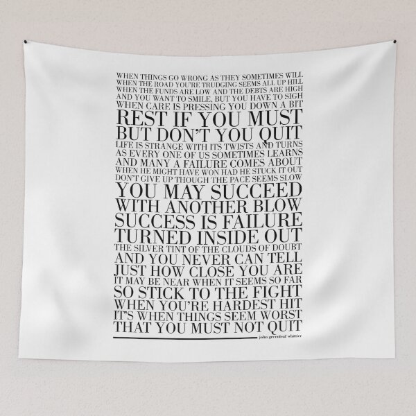 Item preview, Don't Quit by John Greenleaf Whittier designed and sold by TypographyTales.