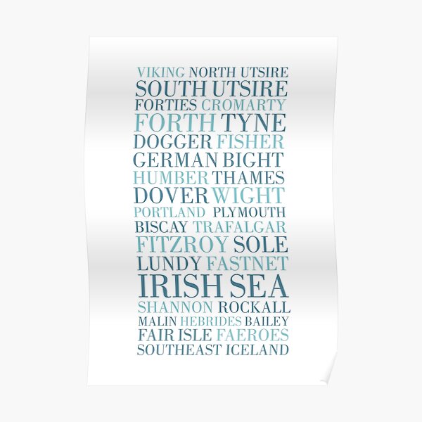 Shipping Forecast as heard of Radio 4 Poster