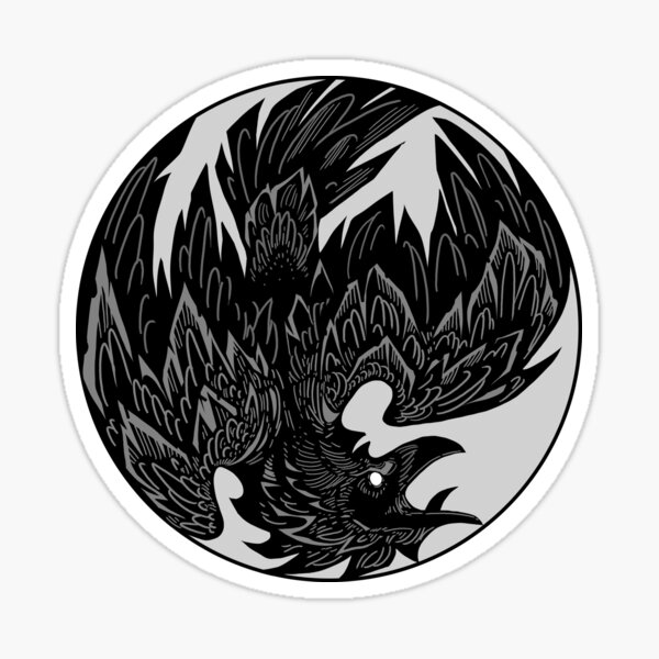 Black bird cult Sticker