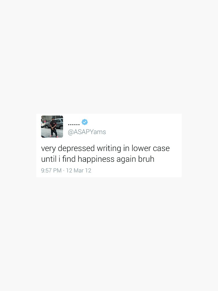 "Asap Yams Tweet Depressed" Sticker for Sale by KidCakess Redbubble