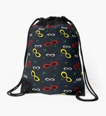 Nineties Oval sunglasses on slate blue Drawstring Bag