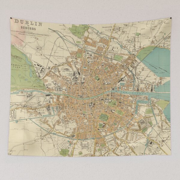 Item preview, Vintage Map of Dublin Ireland (1914) designed and sold by BravuraMedia.