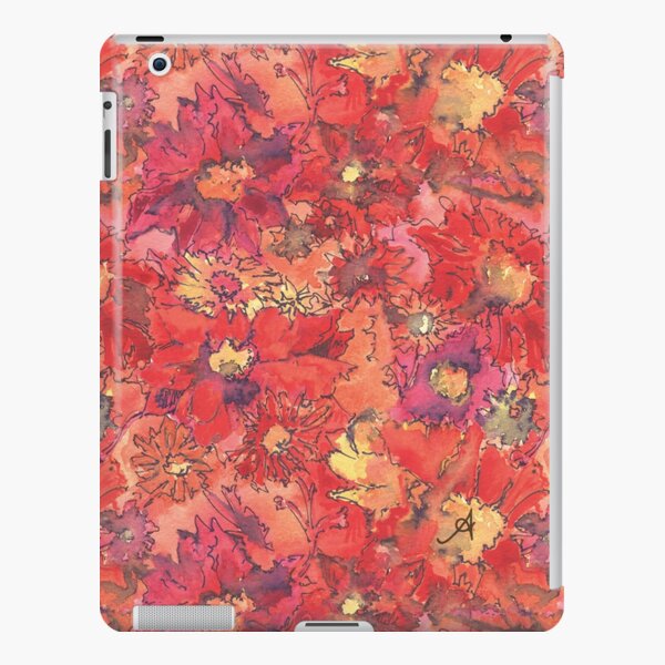 Watercolour Daisies Red Amanya Design iPad Snap Case