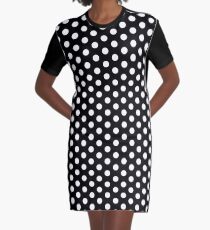 Polka Dot Dress - White Repeating Pattern Dots Graphic T-Shirt Dress