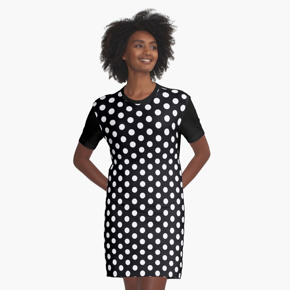 white polka dot shirt dress