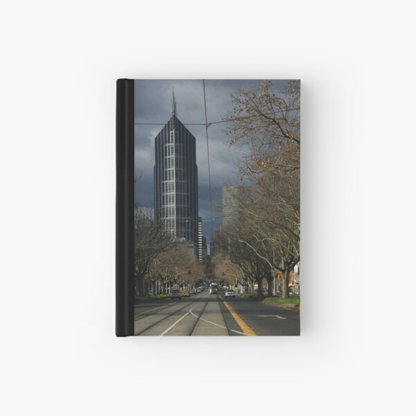 city winter. elizabeth st, melbourne Hardcover Journal