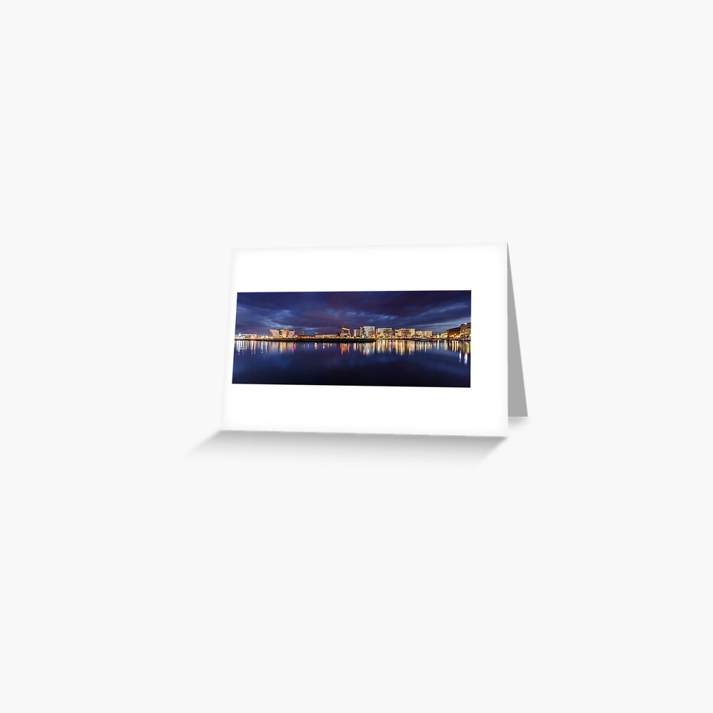 "Belfast City Skyline Panoramic Titanic Quarter" Greeting Card by thinkbigimages Redbubble