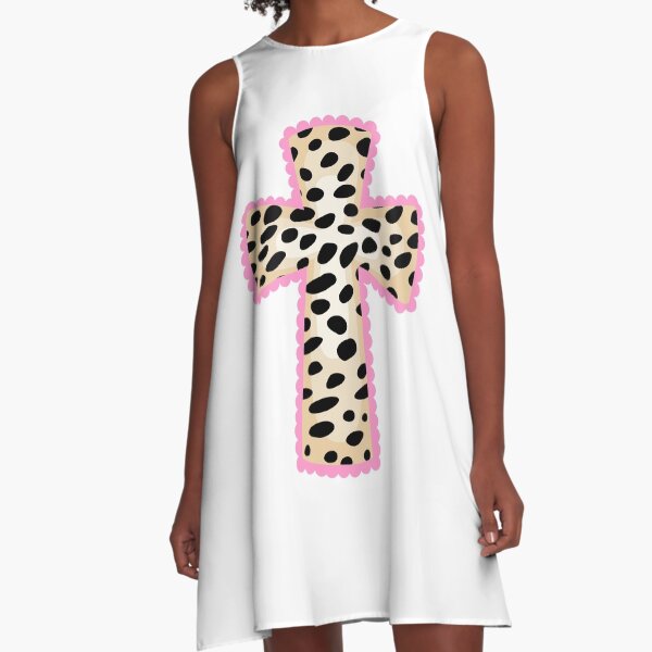 Snow Leopard Cheetah Cross A-Line Dress