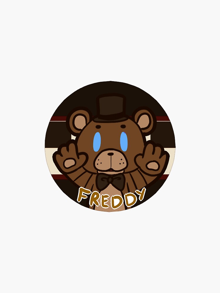 FNaF 1 Freddy Fazbear Head, Five Nights at Freddy's Sticker by  akushibluepaws