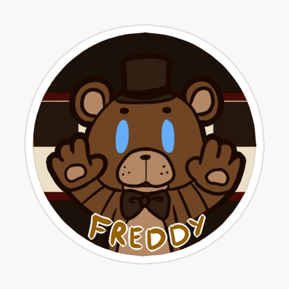 FNaF 1 Freddy Fazbear Head, Five Nights at Freddy's Sticker by  akushibluepaws