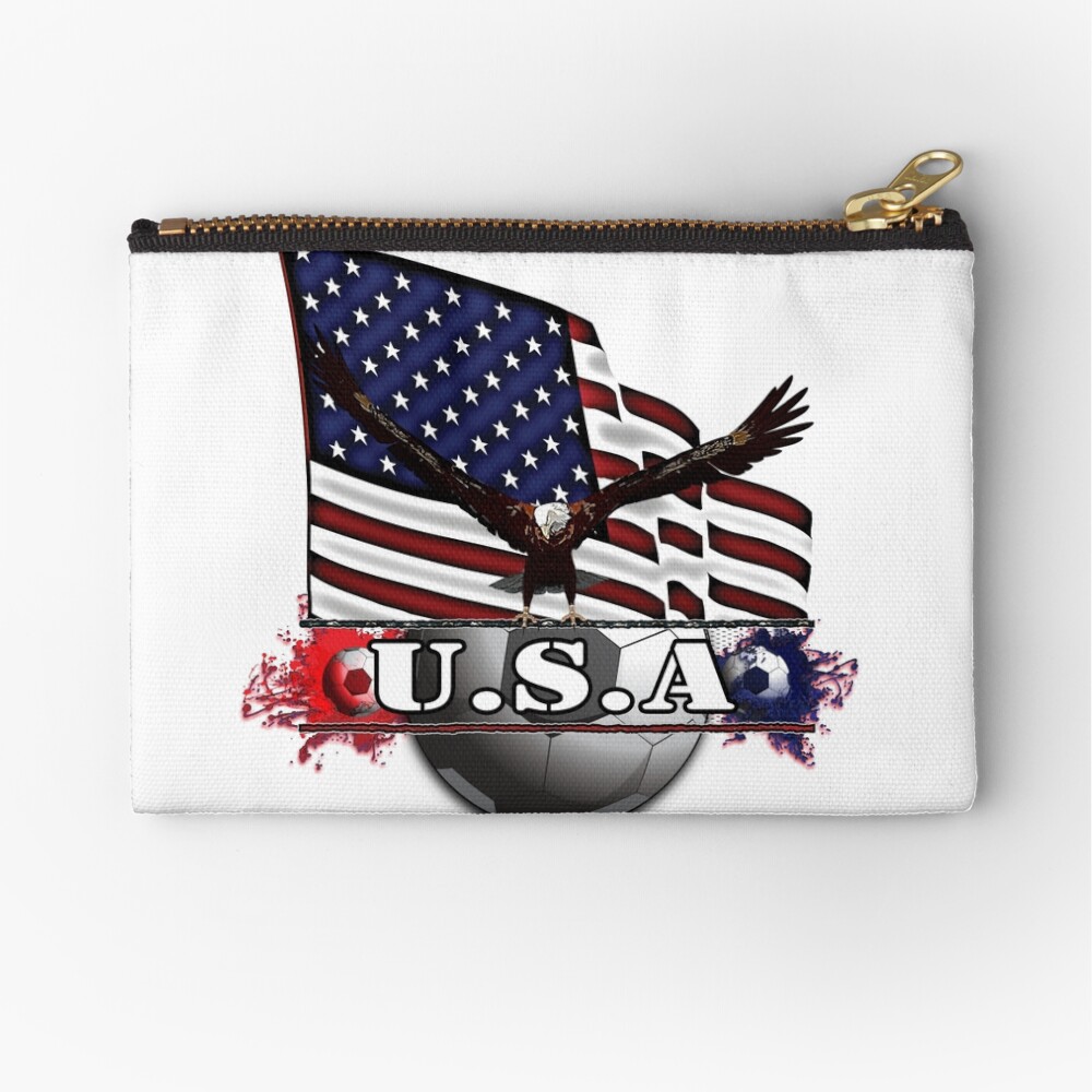 USA Soccer with Eagle & Flag Zipper Pouch