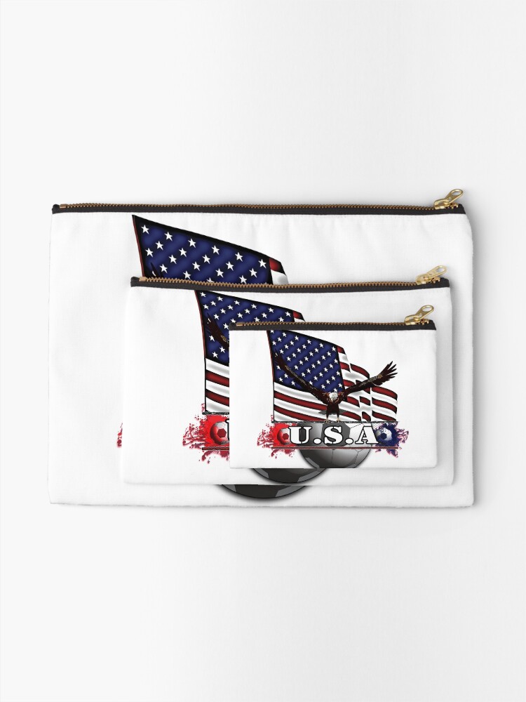 Alternate view of USA Soccer with Eagle & Flag Zipper Pouch