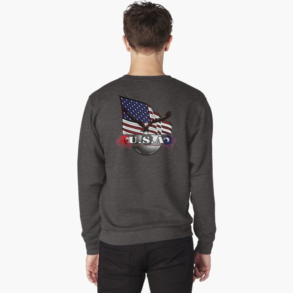 USA Soccer with Eagle & Flag Pullover Sweatshirt