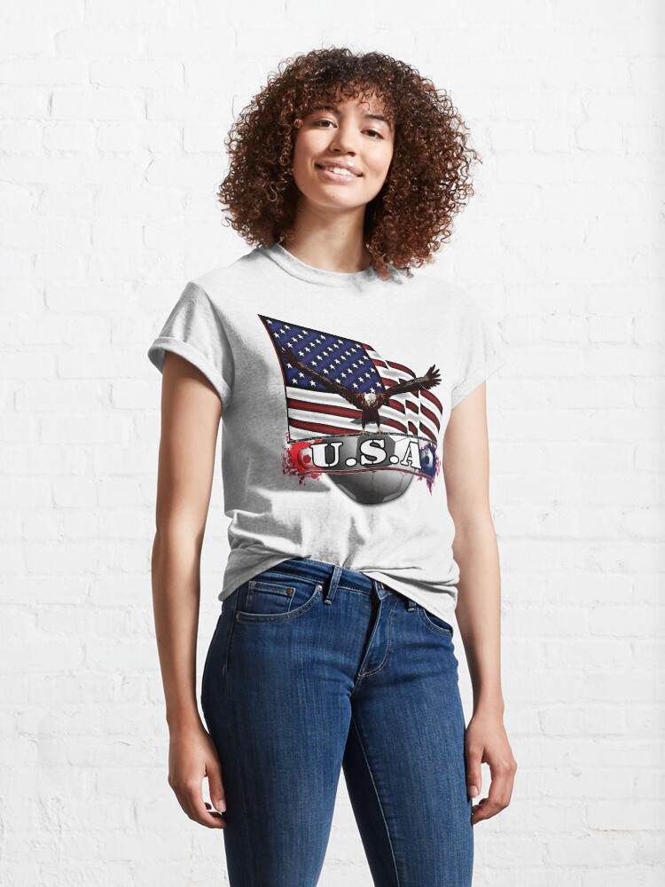 Alternate view of USA Soccer with Eagle & Flag Classic T-Shirt