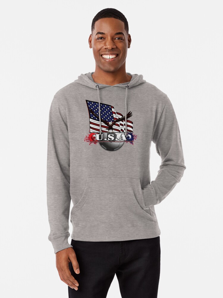 Alternate view of USA Soccer with Eagle & Flag Lightweight Hoodie