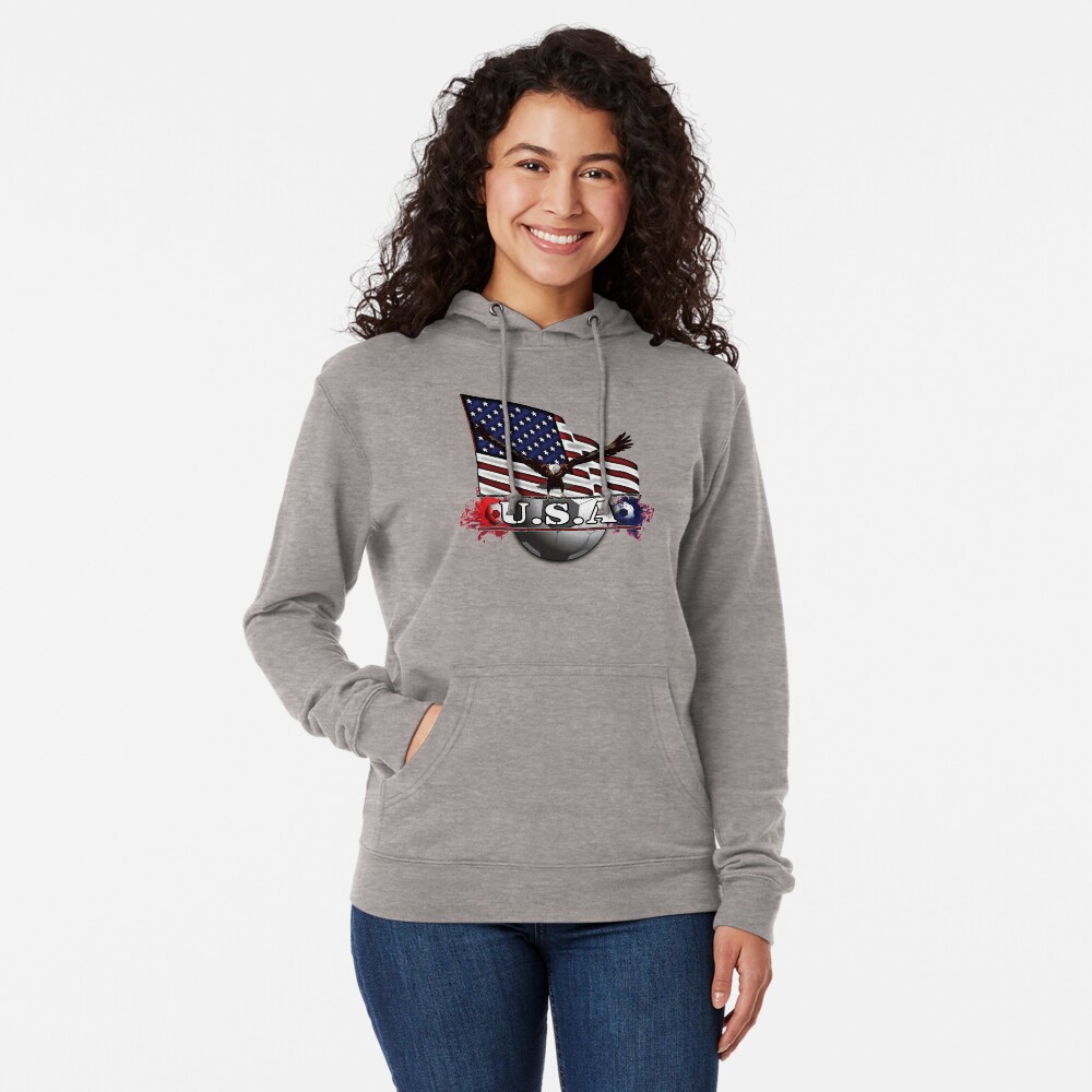 USA Soccer with Eagle & Flag Lightweight Hoodie