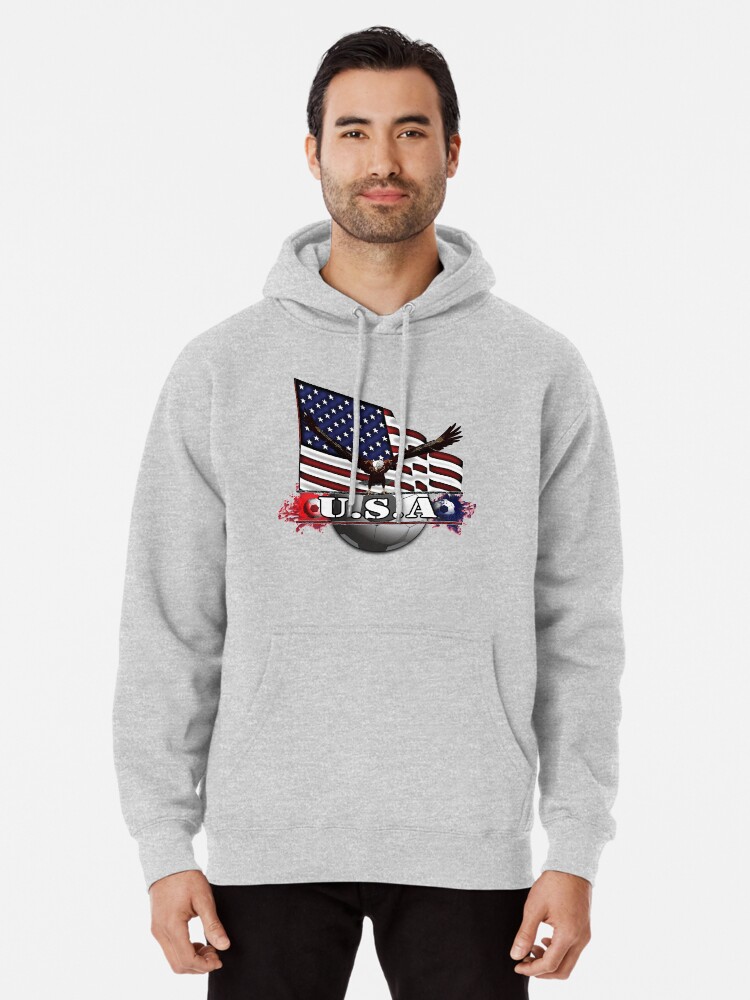 Alternate view of USA Soccer with Eagle & Flag Pullover Hoodie