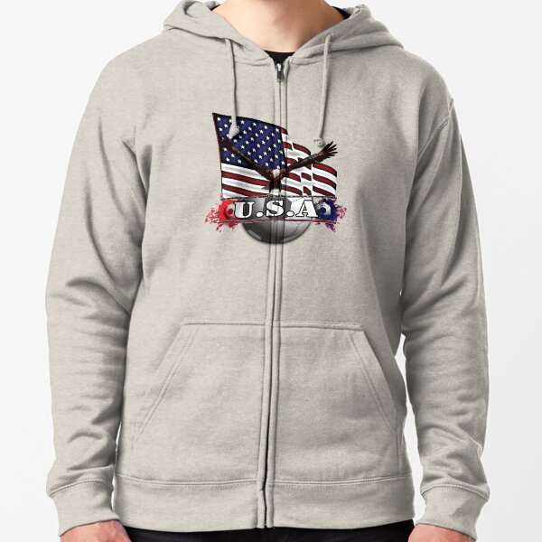 USA Soccer with Eagle & Flag Zipped Hoodie